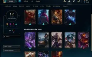 Conta platina 1 com 12 skins e 35 champs