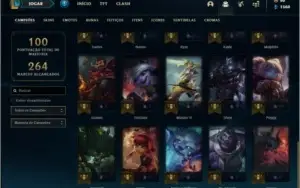 Conta platina 1 com 12 skins e 35 champs