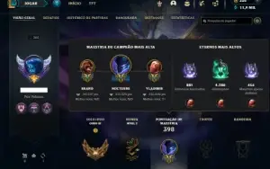 Ouro 3 com TODOS os champs e 125 Skins + 1 Prestigo da Kaisa
