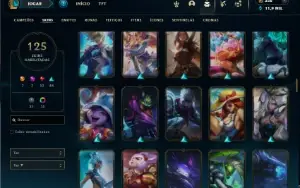 Ouro 3 com TODOS os champs e 125 Skins + 1 Prestigo da Kaisa
