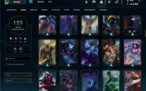 Ouro 3 com TODOS os champs e 125 Skins + 1 Prestigo da Kaisa