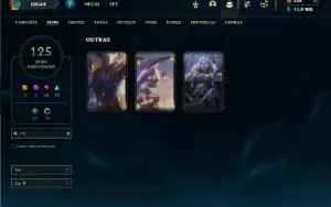 Ouro 3 com TODOS os champs e 125 Skins + 1 Prestigo da Kaisa