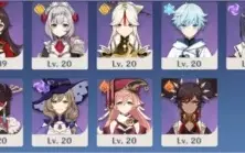 Genshin Impact AR55 com 7 personagens 5* e todos os 4*