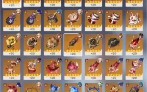 Genshin Impact AR55 com 7 personagens 5* e todos os 4*