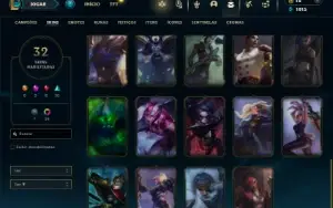 Unranked com 46 Champs e 32 Skins + 2 Miticas
