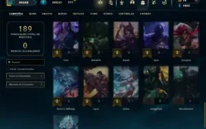 Unranked com 46 Champs e 32 Skins + 2 Miticas