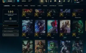 Unranked com 46 Champs e 32 Skins + 2 Miticas