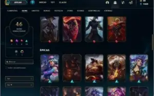 Conta ouro 2 com 96 champs e 46 skins