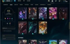 Conta ouro 2 com 96 champs e 46 skins