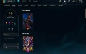 Conta ouro 2 com 96 champs e 46 skins
