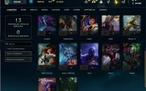 Conta Platina 3 com 22 Champs e 3 Skins + 16 Espolios