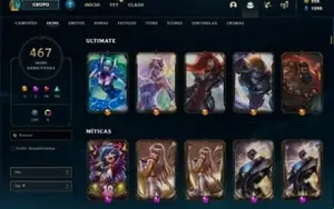 Conta LOL gold3 467 skins