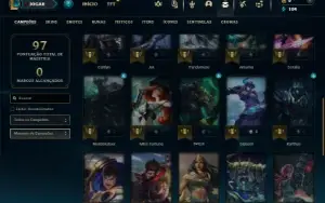 Ouro 2 com 35 Champs e 14 Skins + 3 Fragmentos