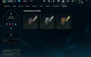 Ouro 2 com 35 Champs e 14 Skins + 3 Fragmentos