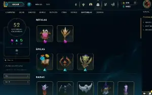Conta LOL 580 Skins, 4 ultimates, 19 míticas, 622 ícones