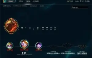 Conta LoL Borda Gold III 55 Champions 5 Skins