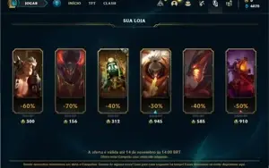 Conta bronze 2 com 41 Champs e 9 Skins + 3 Fragmentos