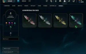 Platina 4 com 35 Champs e 13 Skins + 3 Fragmentos