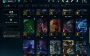 Platina 4 com 35 Champs e 13 Skins + 3 Fragmentos