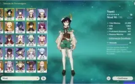 Conta Genshin Impact com 6 personagem 5*