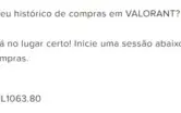 Conta de Valorant com 1050 reais em skins