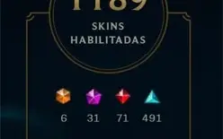 Conta LOL 1189 skins - 14k+ gastos - único dono