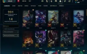 Esmeralda 2 com 80 Champs e 43 Skins ( TOP / ADC / JG )