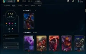 Conta de lol 141 champs e 156 skins 79577 EA