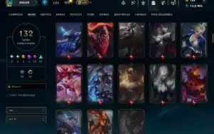 Platina 4 com TODOS os Champs e 132 Skins +2 Prestigios