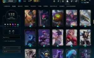 Platina 4 com TODOS os Champs e 132 Skins +2 Prestigios