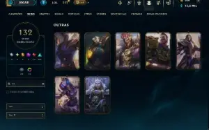 Platina 4 com TODOS os Champs e 132 Skins +2 Prestigios