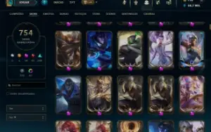 Conta LoL Unranked Nv 567 - 754 Skins - 422 Ícones