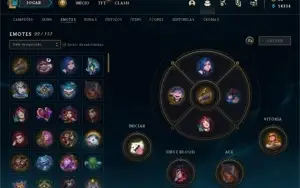 Conta Com 58 Skins e Quase Todos os Campeões