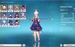 Conta Genshin Impact Ayaka+Qiqi+Keqing
