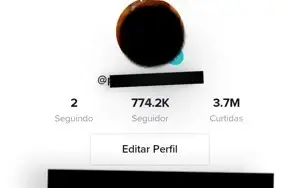 Conta do tik Tok com 774.2K