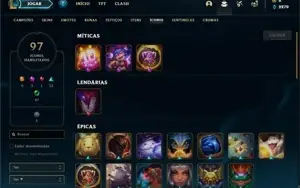 Conta Unranked com 125 Champs e 36 Skins +10 Fragmentos