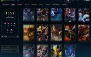 Conta LOL, CONTA RIOT, 1353 skins, 3289 cromas, MMR de GM.
