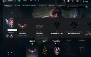 Conta Ferro 1 com 115 Champs e 95 Skin + 2 Prestigios Qiyana