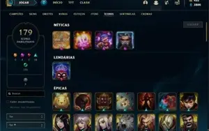 Conta Ferro 1 com 115 Champs e 95 Skin + 2 Prestigios Qiyana