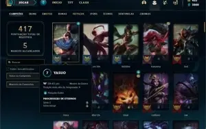 Conta Ferro 1 com 115 Champs e 95 Skin + 2 Prestigios Qiyana