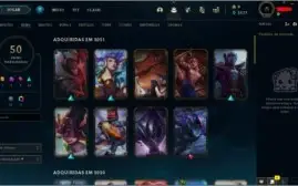 Conta de lol platina 2, 50 skins e mais da metade dos champ