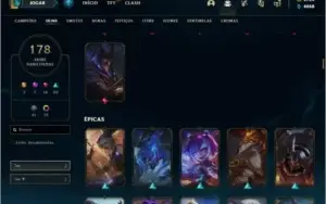 Conta Platina 2 com 2700RP, 178 skins e 100 champs