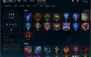 Conta Lol prata 2, 81 skins, diversos ícones e 100 campeões