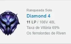 CONTA LOL DIAMANTE