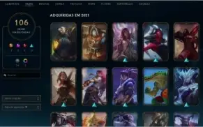 CONTA LOL PLATINA 3 TODOS CAMPEÕS +106 SKINS