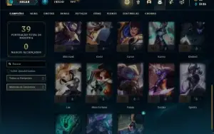 Conta bronze 1 com 30 Champs e 7 Skins + 2310 RP