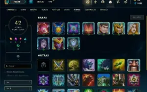 Conta bronze 1 com 30 Champs e 7 Skins + 2310 RP
