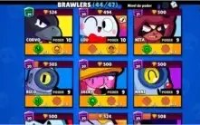 conta  Brawl Stars, 21K de troféus , 44/47, diversas skins