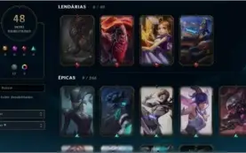 CONTA LEAGUE OF LEGENDS - DIAMANTE 4, 116 CHAMPS 48 SKINS