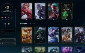 CONTA LEAGUE OF LEGENDS - DIAMANTE 4, 116 CHAMPS 48 SKINS